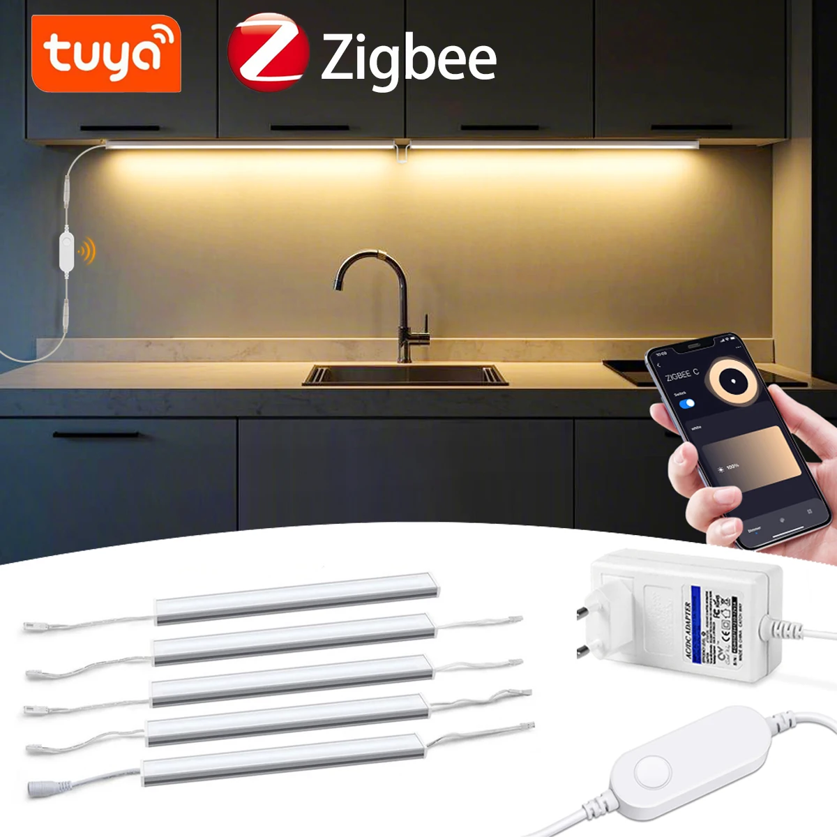Home Bar And Cabinet - Smart Zigbee LED Lamp Under Cabinet