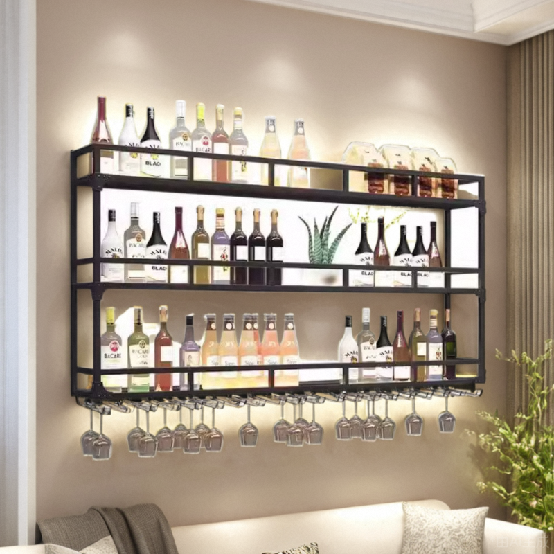 Home Bar Setup - Cellar Drinks Alcohol Cabinets Storage Metal