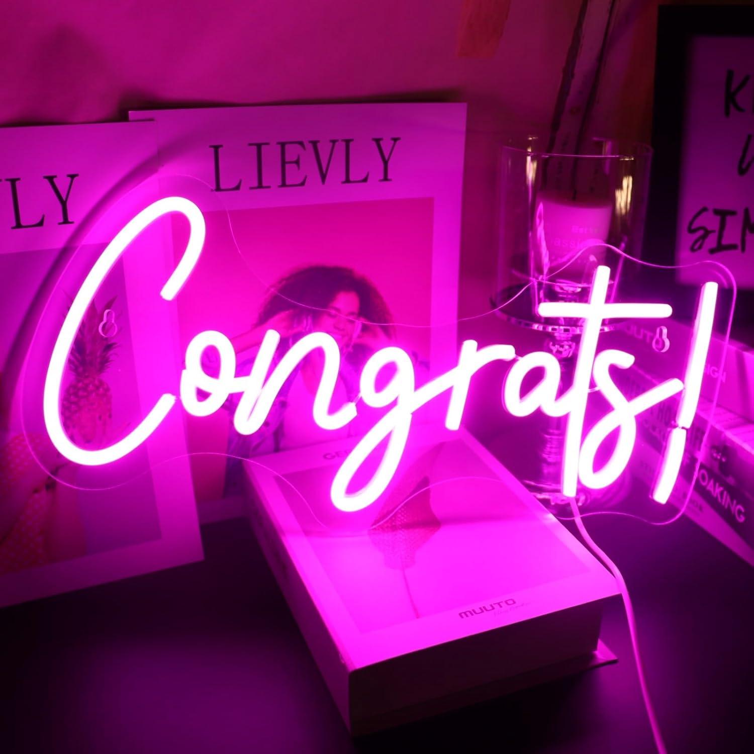 Home Bar Word - Congrats Neon Sign LED Word Light