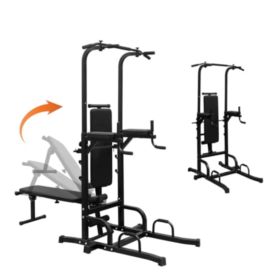 Home Bar And Gym - Power Tower with Weight Bench Adjustable