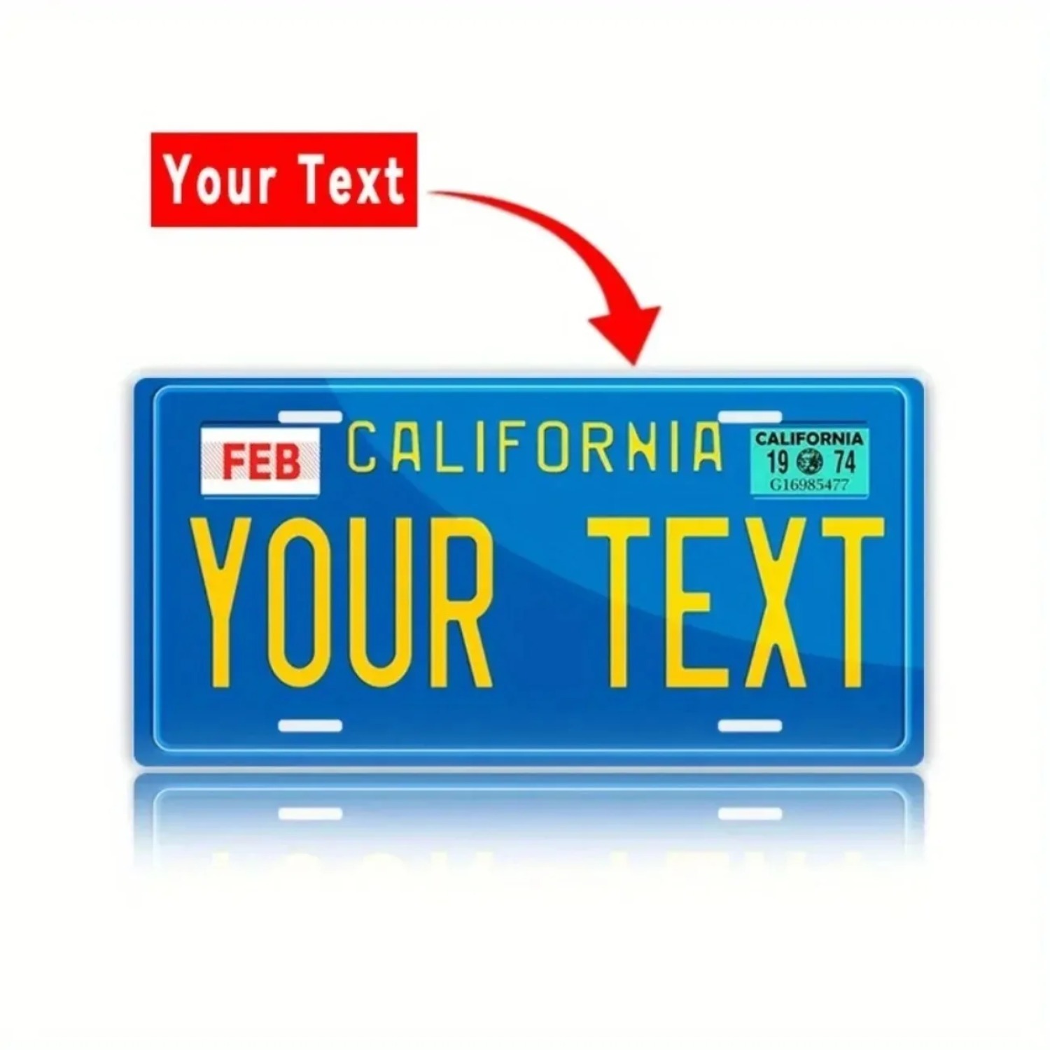 Home Bar Signs - Customizable California Retro Blue Metal Tag