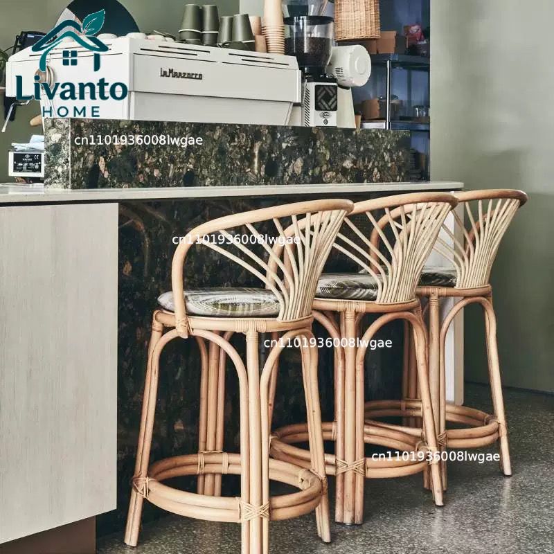 Natural Rattan Bar Stools with - Home Bar Seating recension och pris