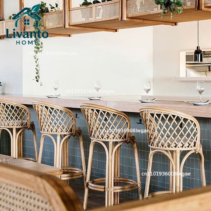 Natural Rattan Bar Stools with - Home Bar Seating recension och pris