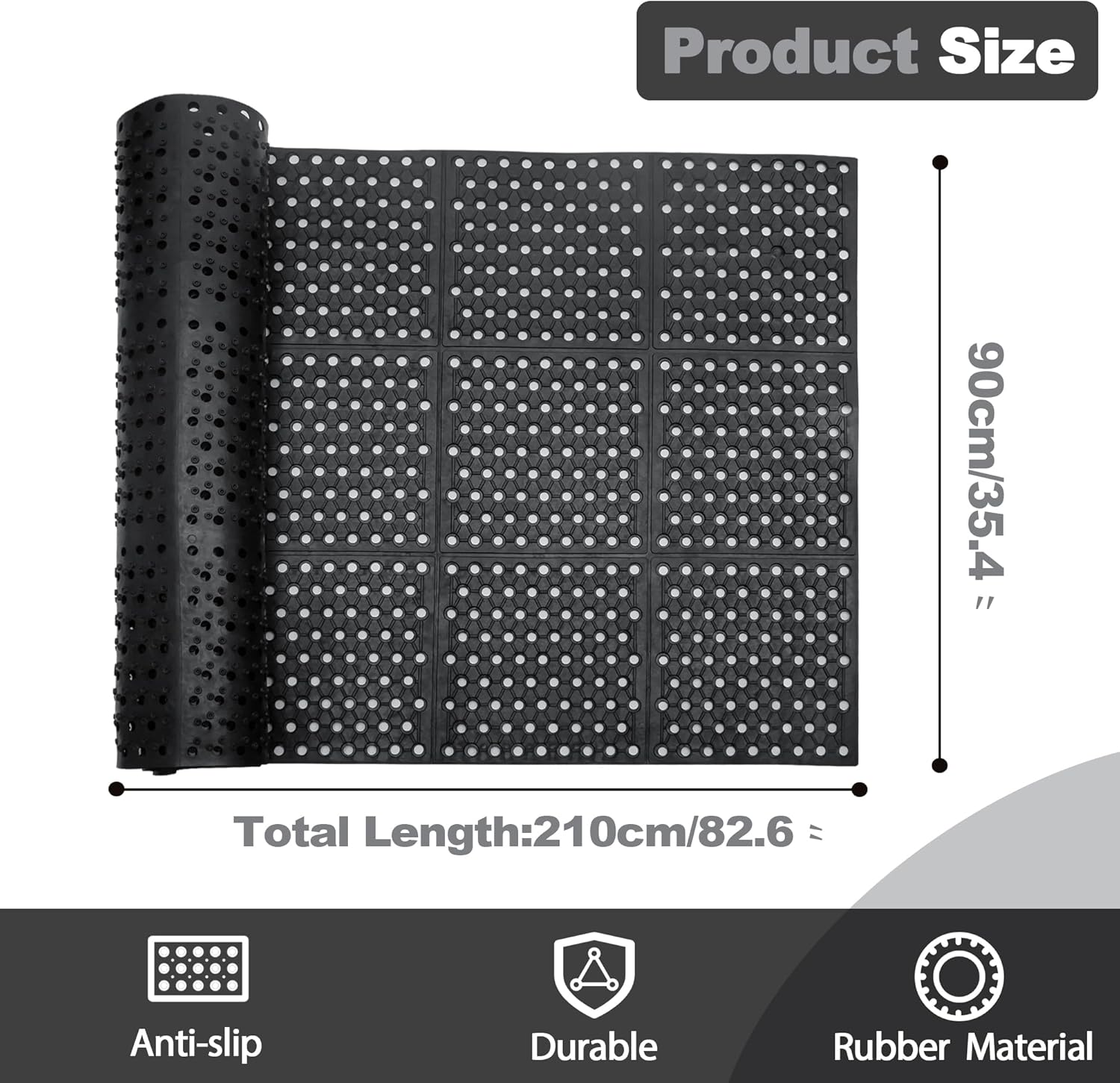 Commercial Anti-Fatigue Draina - Bar Mat Rubber recension och pris