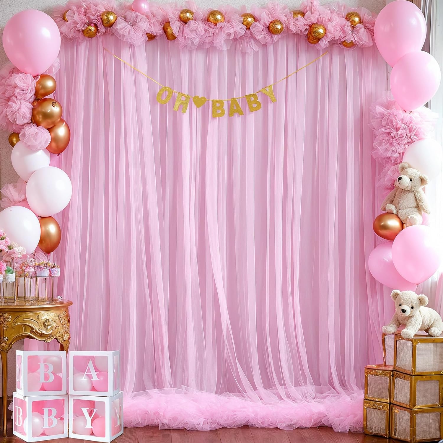 Pink Tulle Backdrop Curtain fo - Home Bargains recension och pris