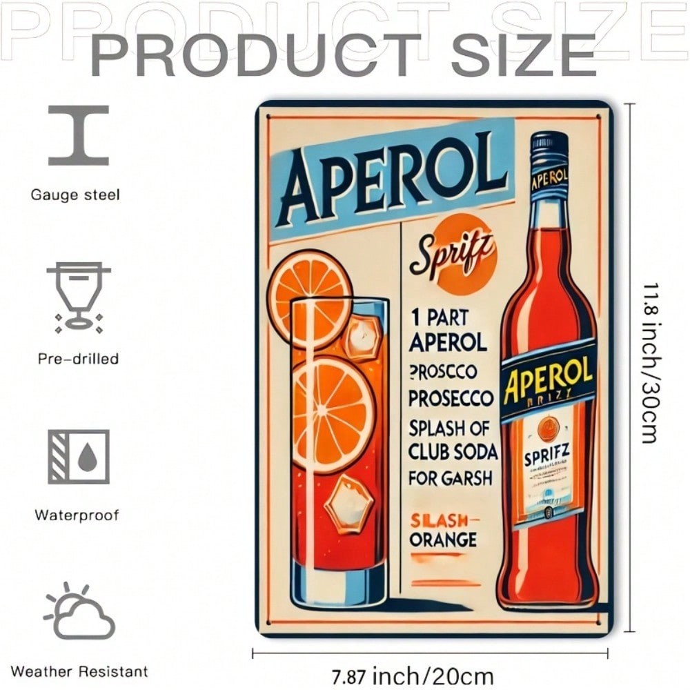 Vintage Aperol Spritz Metal Si - Home Bar Accessories recension och pris
