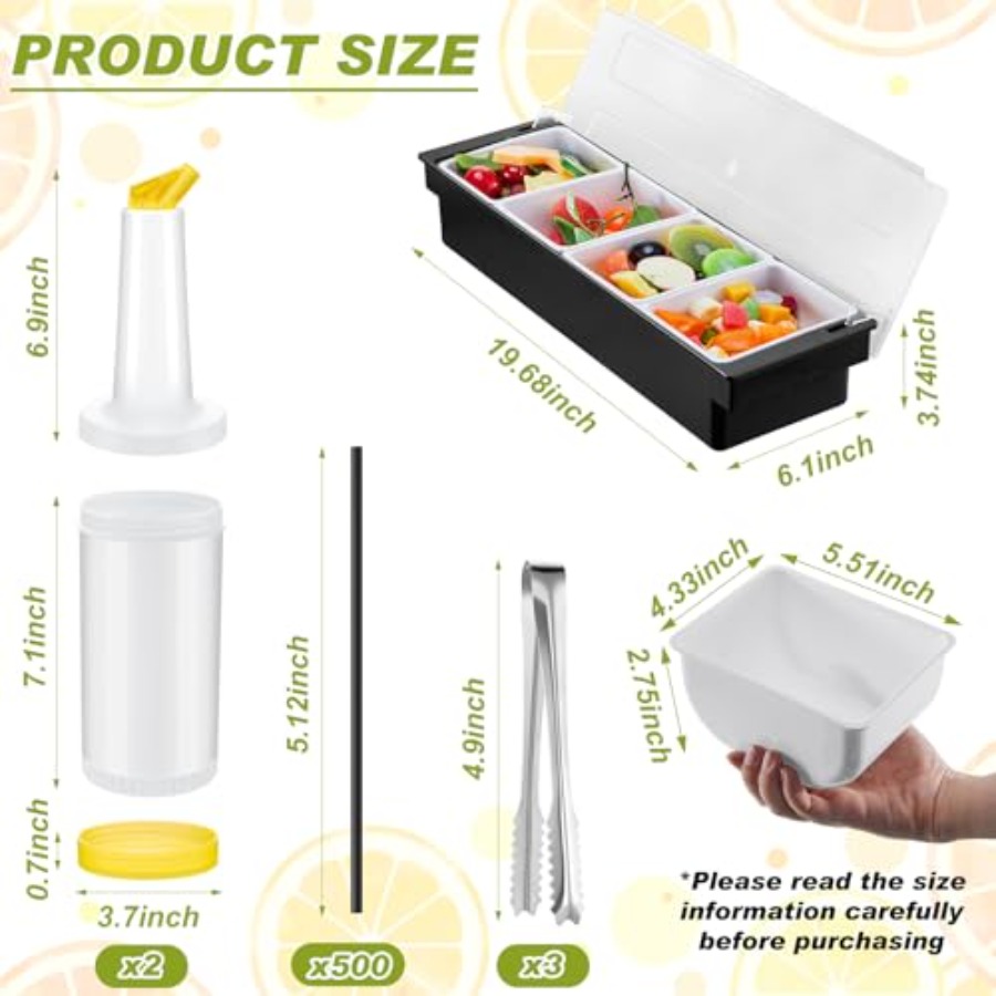 23 Pcs Bartender Supplies Kit  - Garnish Tray Set recension och pris