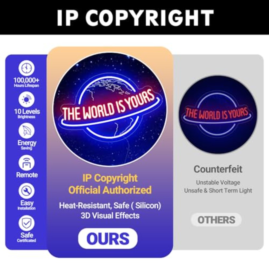 The World Is Yours Neon Sign,  - Home Bar Signs recension och pris