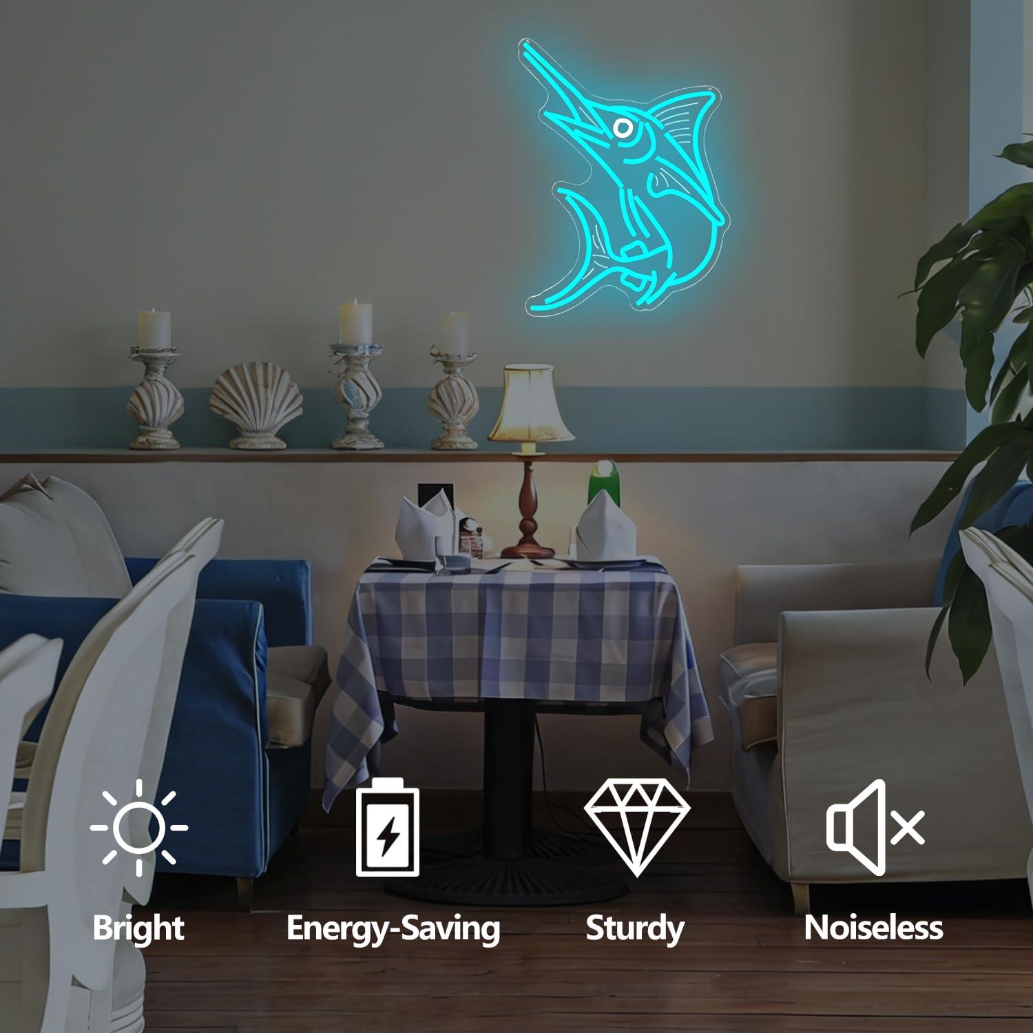 Marlin Fish Neon Sign Deep Sea - Home Bar Signs recension och pris