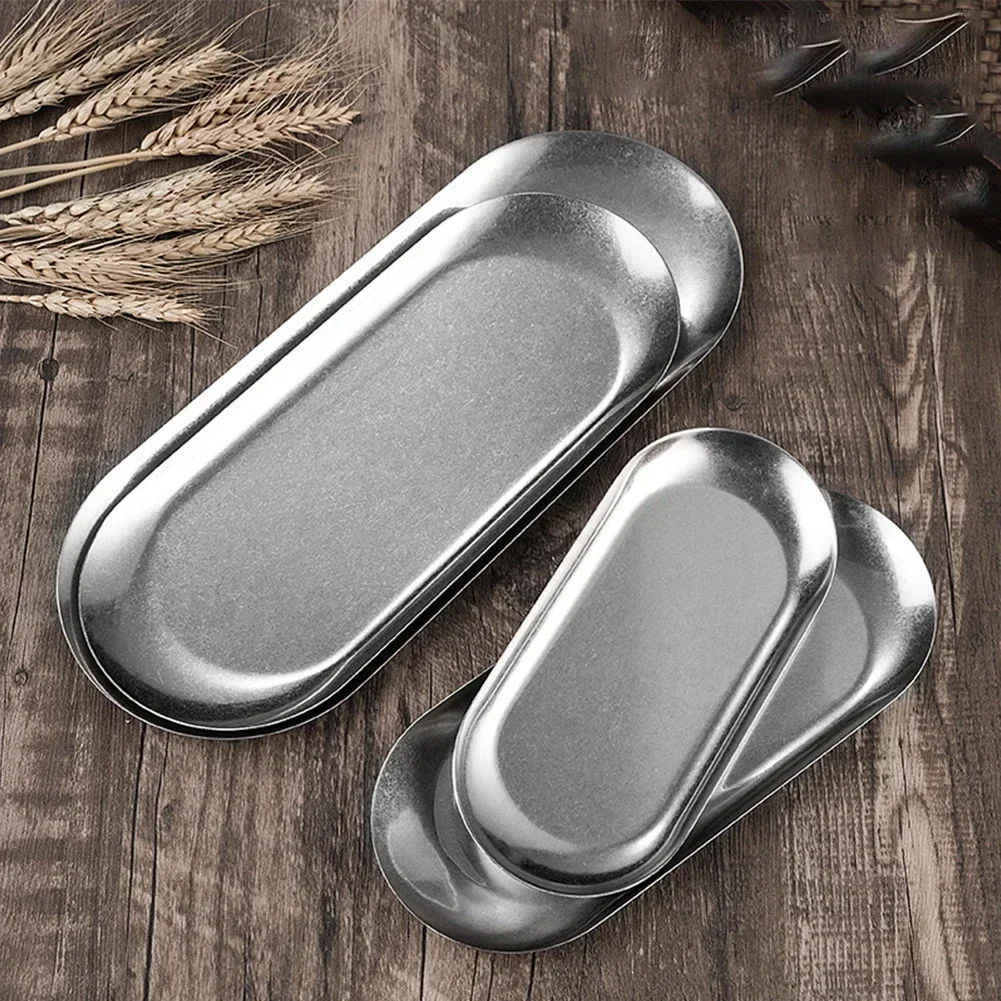 Stainless Steel Tray Oval Tray - Garnish Tray Set recension och pris