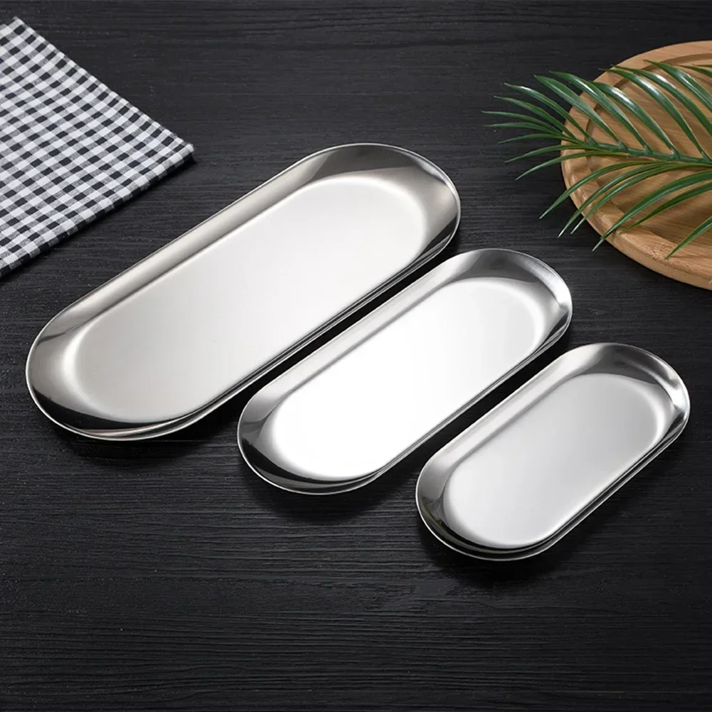 Stainless Steel Tray Oval Tray - Garnish Tray Set recension och pris