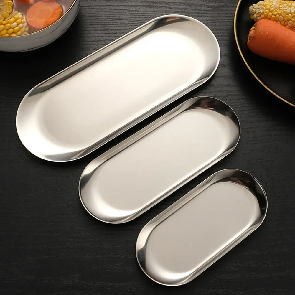 Stainless Steel Tray Oval Tray - Garnish Tray Set recension och pris