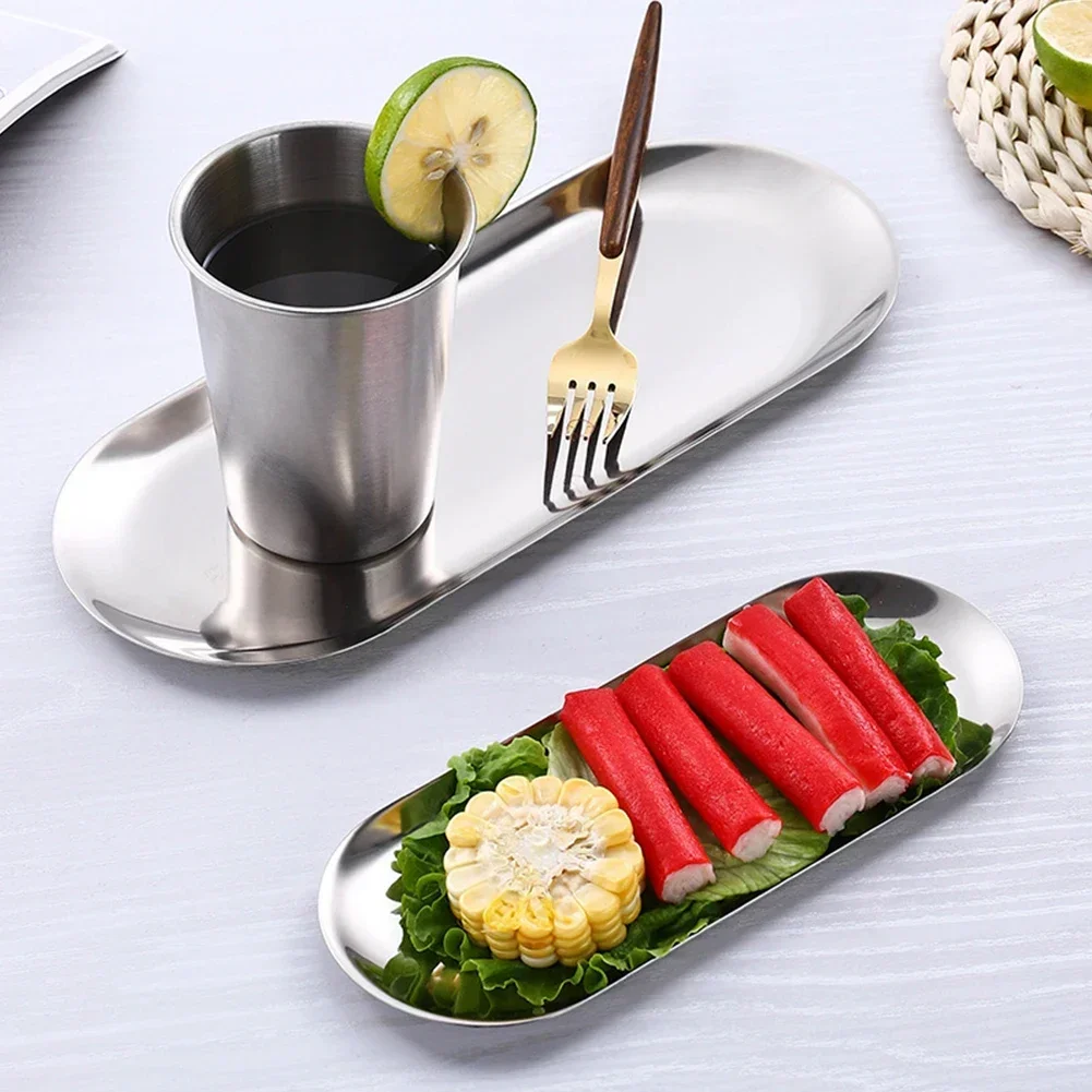 Stainless Steel Tray Oval Tray - Garnish Tray Set recension och pris