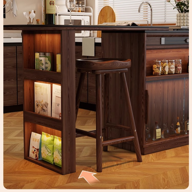 Solid Wood Curved Bar Stool Hi - Home Bar Seating recension och pris