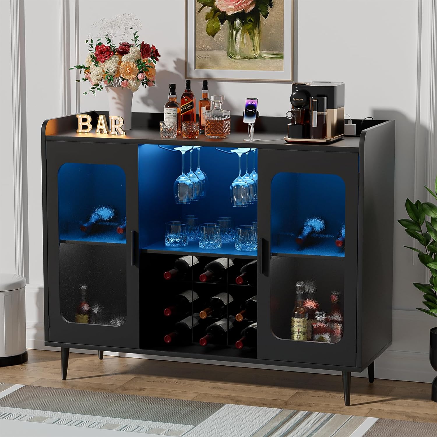 Liquor Cabinet Bar with Power  - Home Bar And Cabinet recension och pris