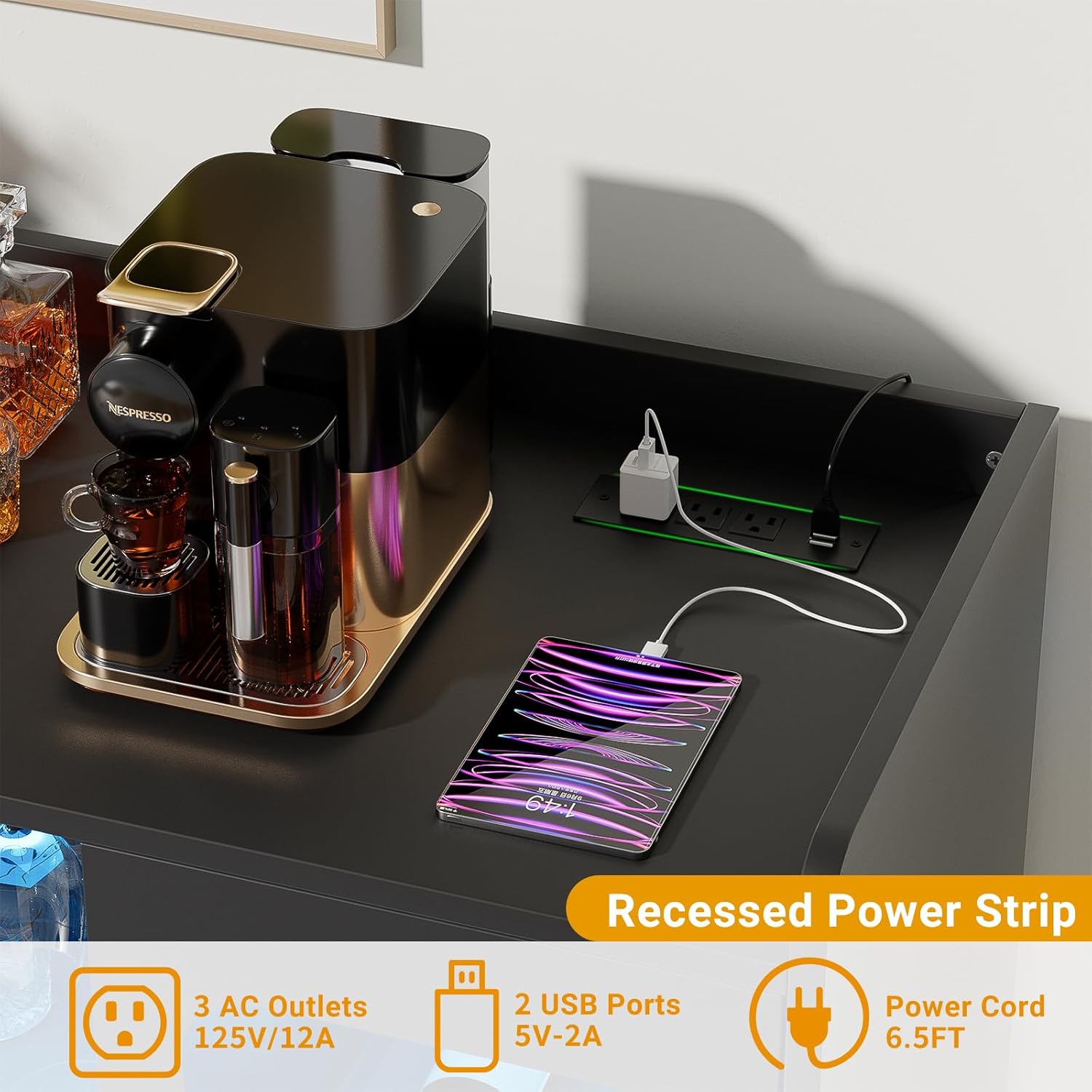 Liquor Cabinet Bar with Power  - Home Bar And Cabinet recension och pris