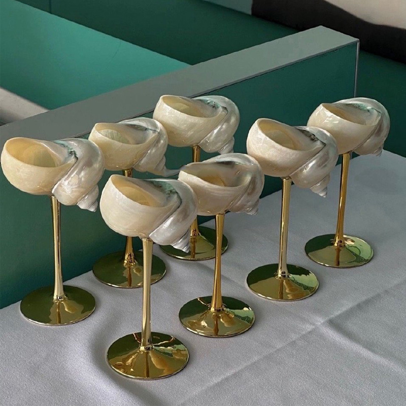 Natural Conch Wine Glass Bar a - Home Bar Setup recension och pris