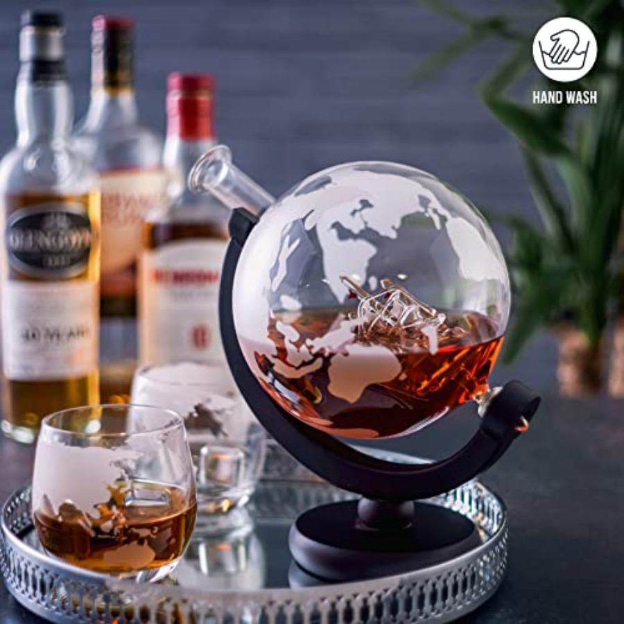 Oak Steel - 50 Oz Globe Whiske - Decanter Globe Set recension och pris