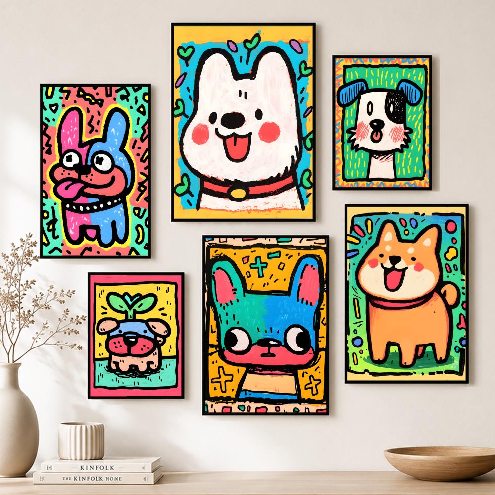 Lovely Colorful Dog Poster Pap - Home Bar And Theater recension och pris