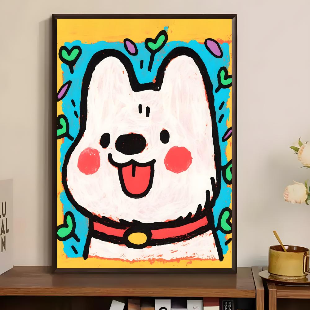 Lovely Colorful Dog Poster Pap - Home Bar And Theater recension och pris
