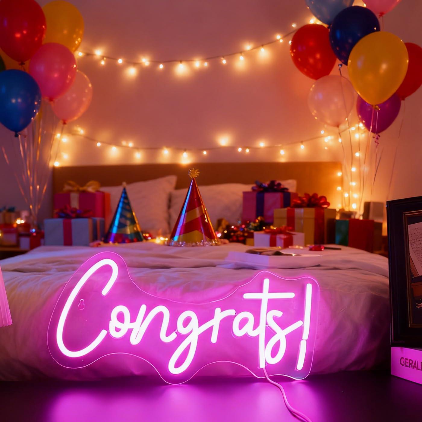 Congrats Neon Sign LED Word Li - Home Bar Word recension och pris
