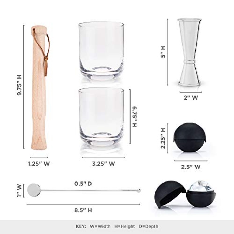 7-Piece Bartender Kit - 2 Crys - Ice Mold Sphere recension och pris