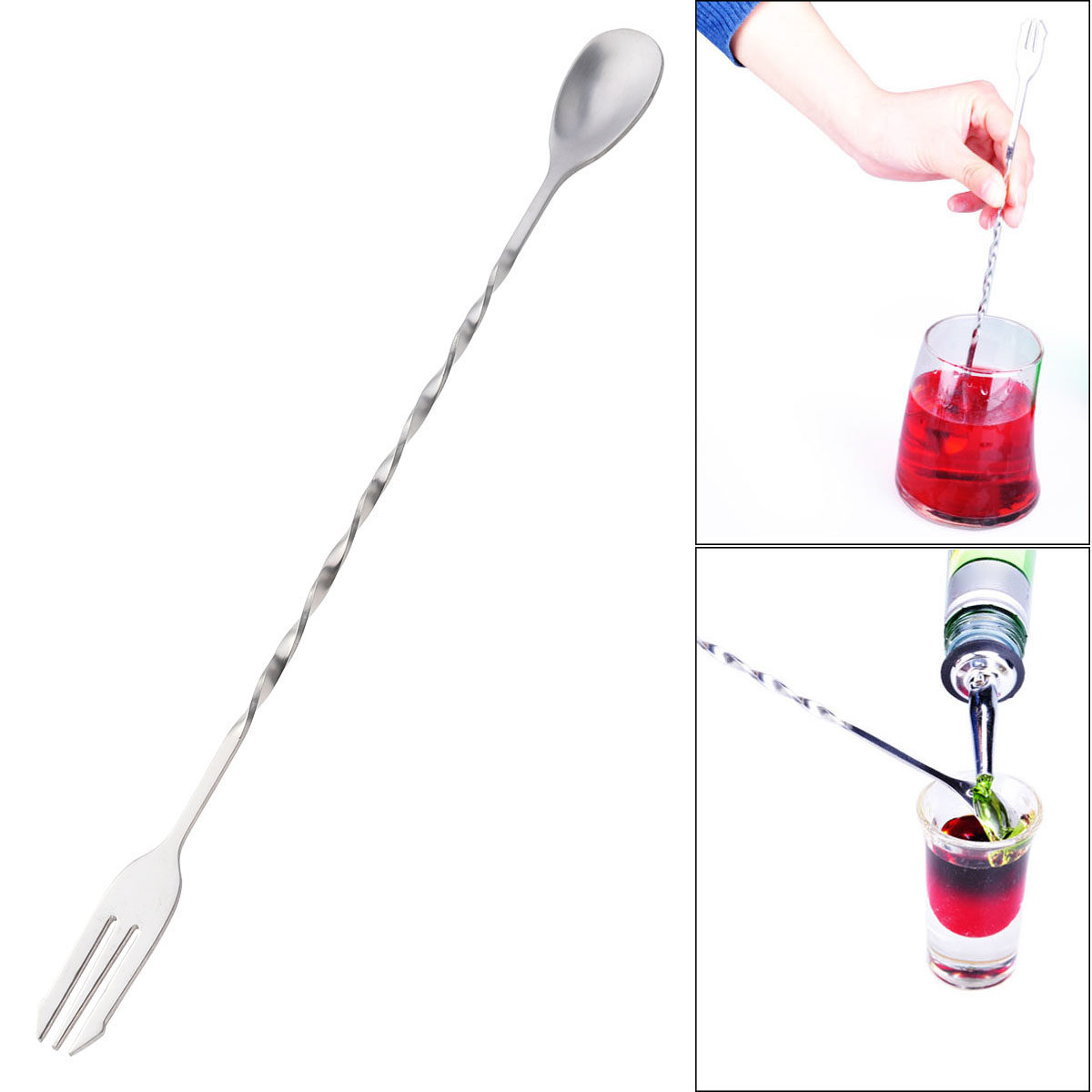 Professional 304 Stainless Ste - Bar Spoon Twisted recension och pris