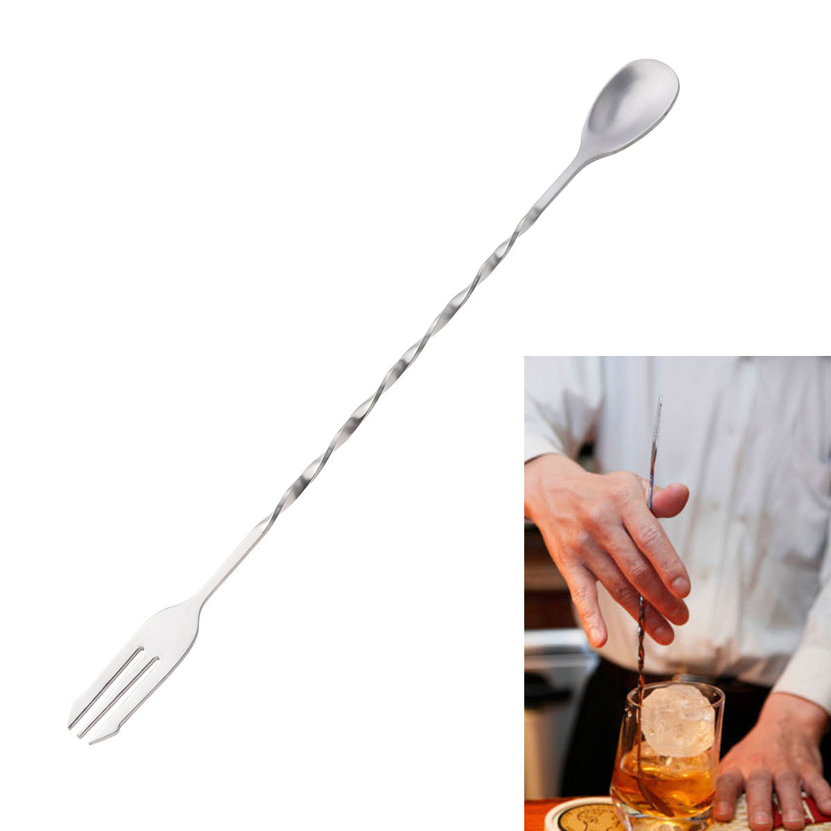 Professional 304 Stainless Ste - Bar Spoon Twisted recension och pris
