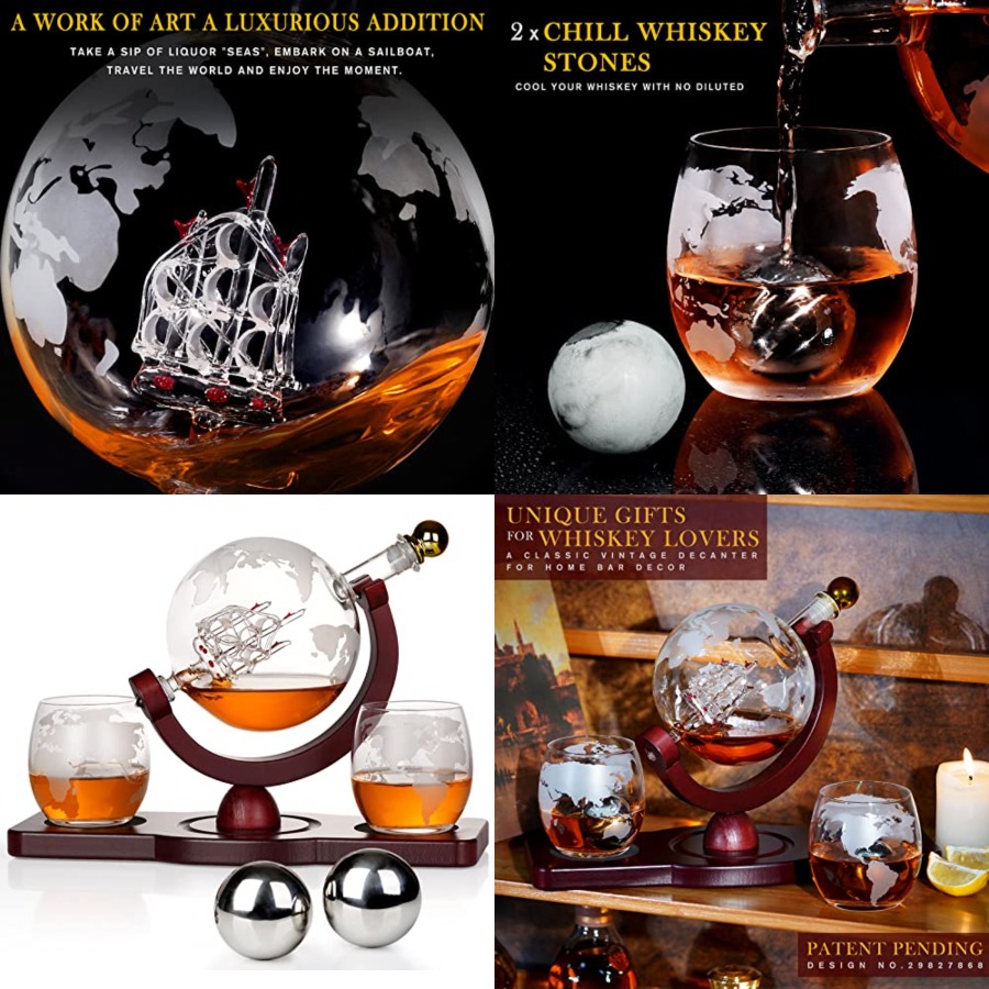 Gifts for Men Dad Fathers Day, - Decanter Globe Set recension och pris