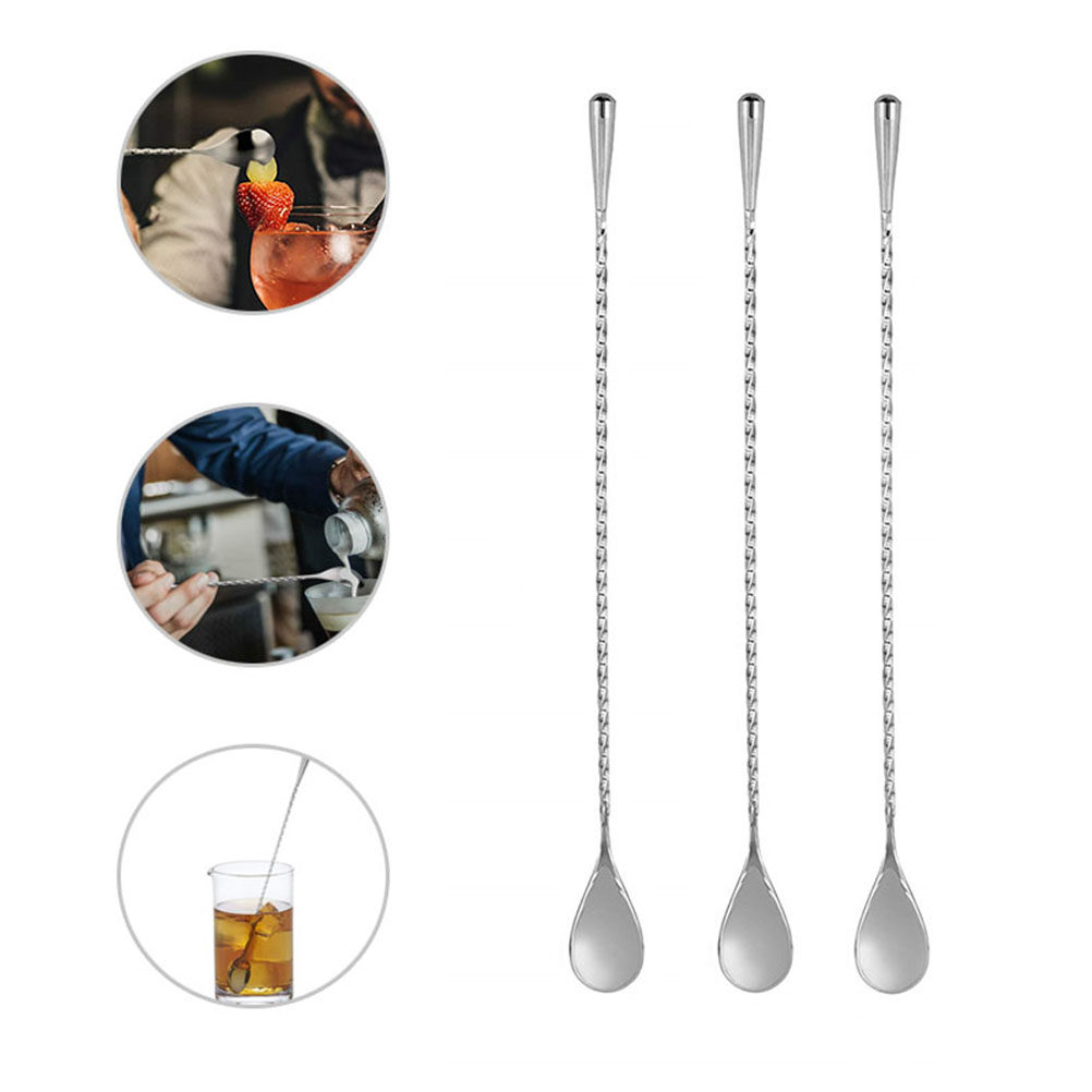 2Pcs Long Stainless Steel Cock - Bar Spoon Twisted recension och pris