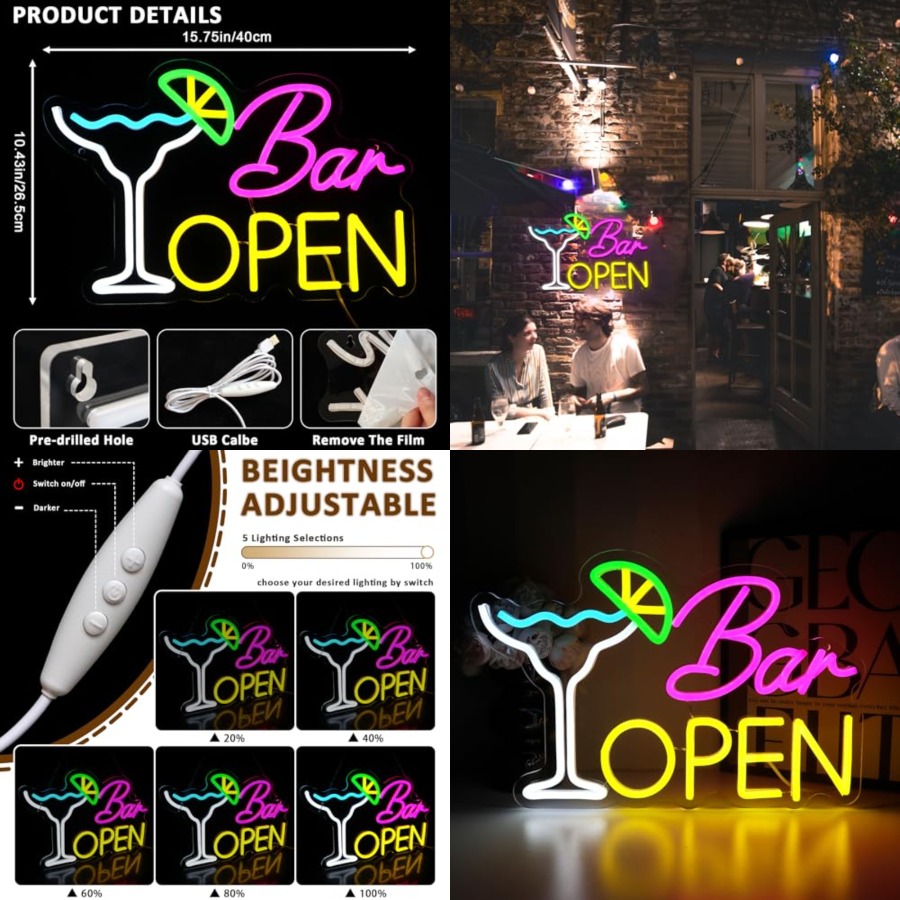 Sign for Business, Neon Open S - Home Bar Signs recension och pris