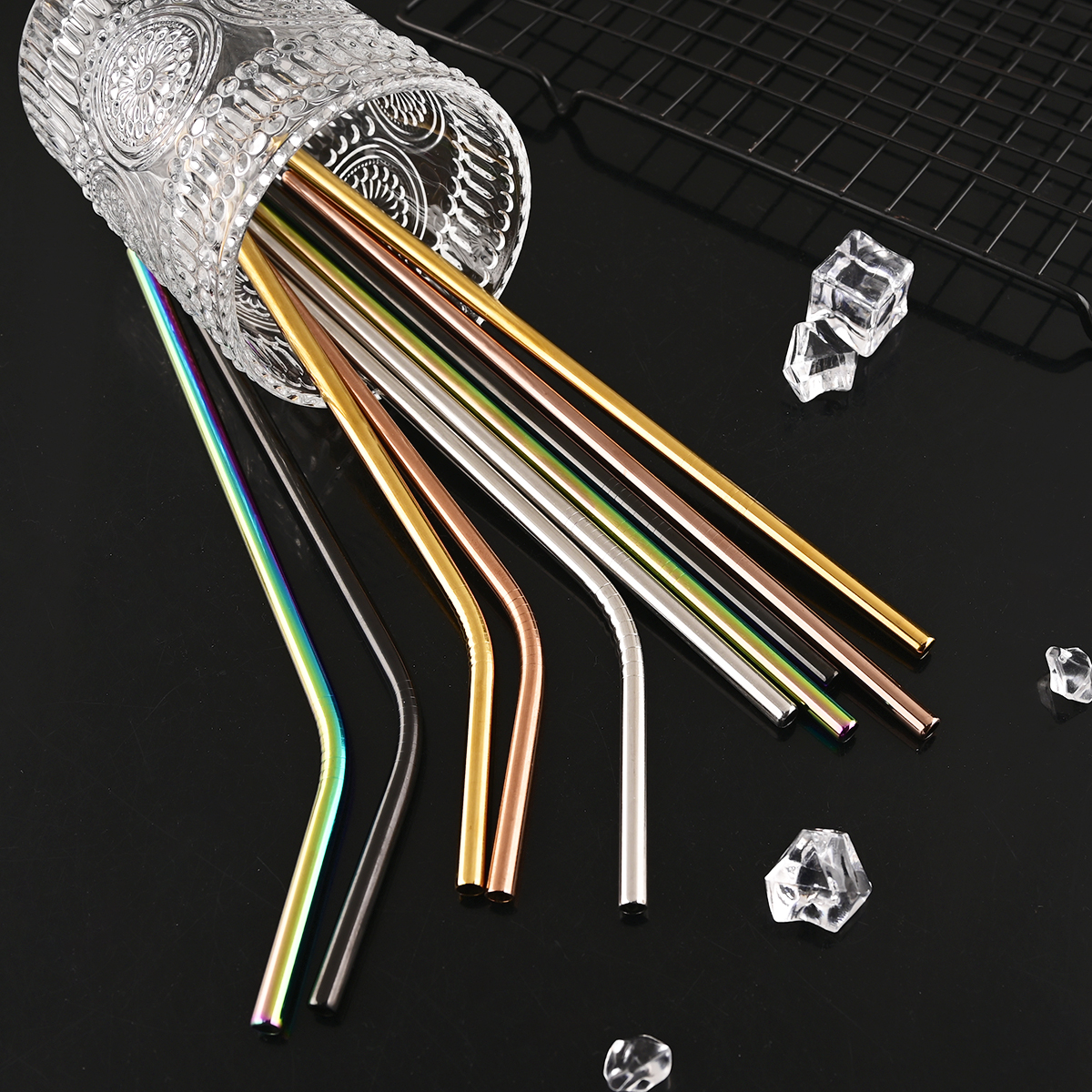 14Pcs Reusable Rose Gold Straw - Home Bar Setup recension och pris