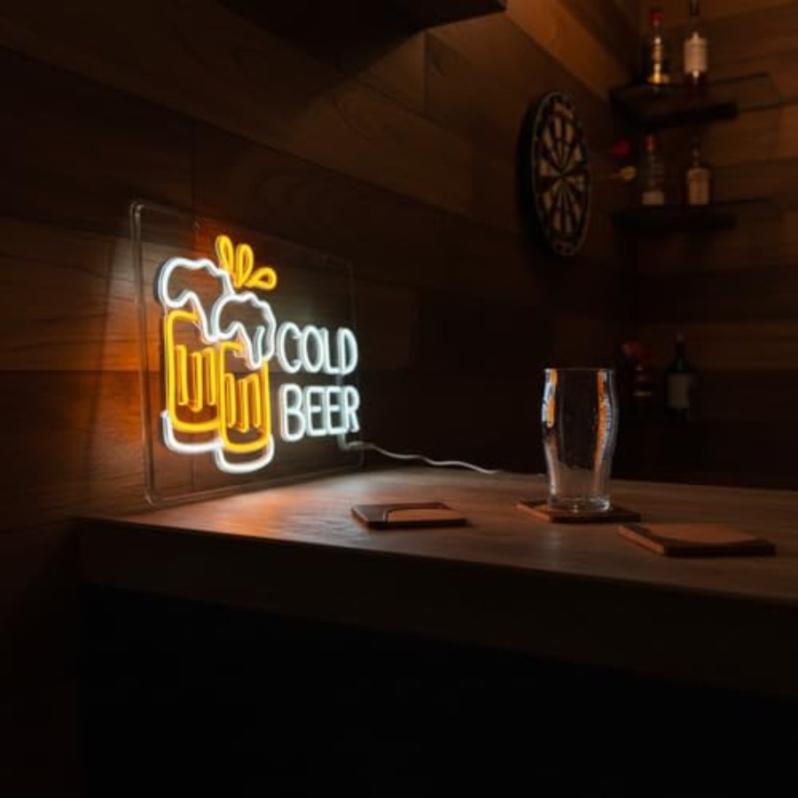 Cold Beer Neon Sign for Busine - Home Bar Signs recension och pris