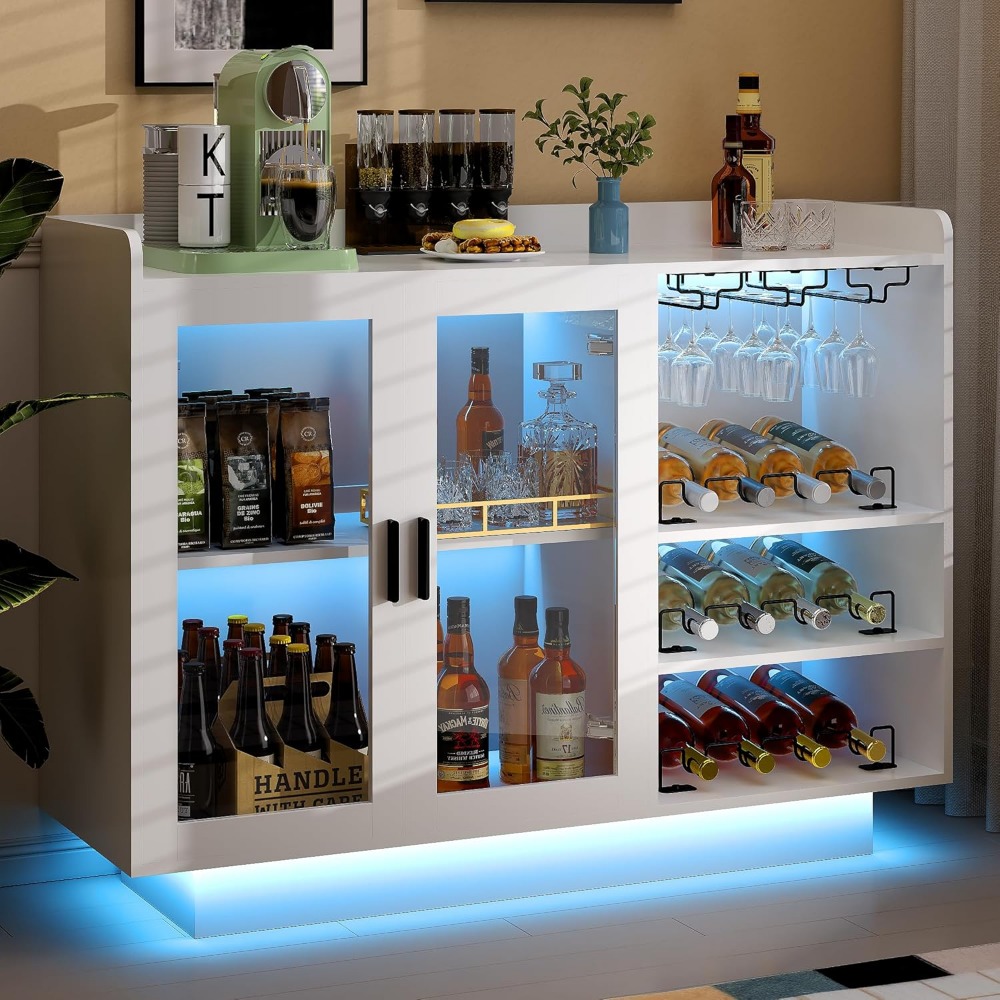 Wine Bar Cabinet with LED Ligh - Home Bar And Cabinet recension och pris