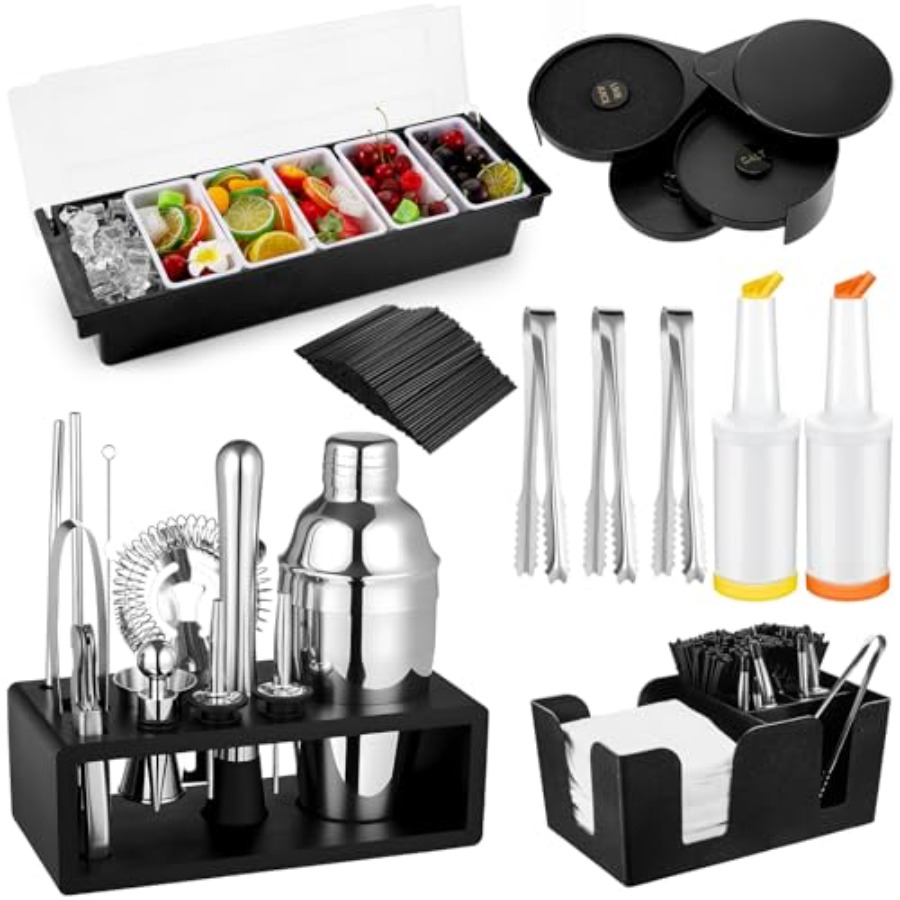 23 Pcs Bartender Supplies Kit  - Garnish Tray Set recension och pris