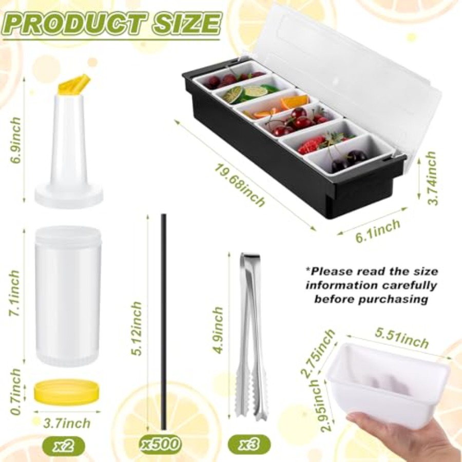 23 Pcs Bartender Supplies Kit  - Garnish Tray Set recension och pris