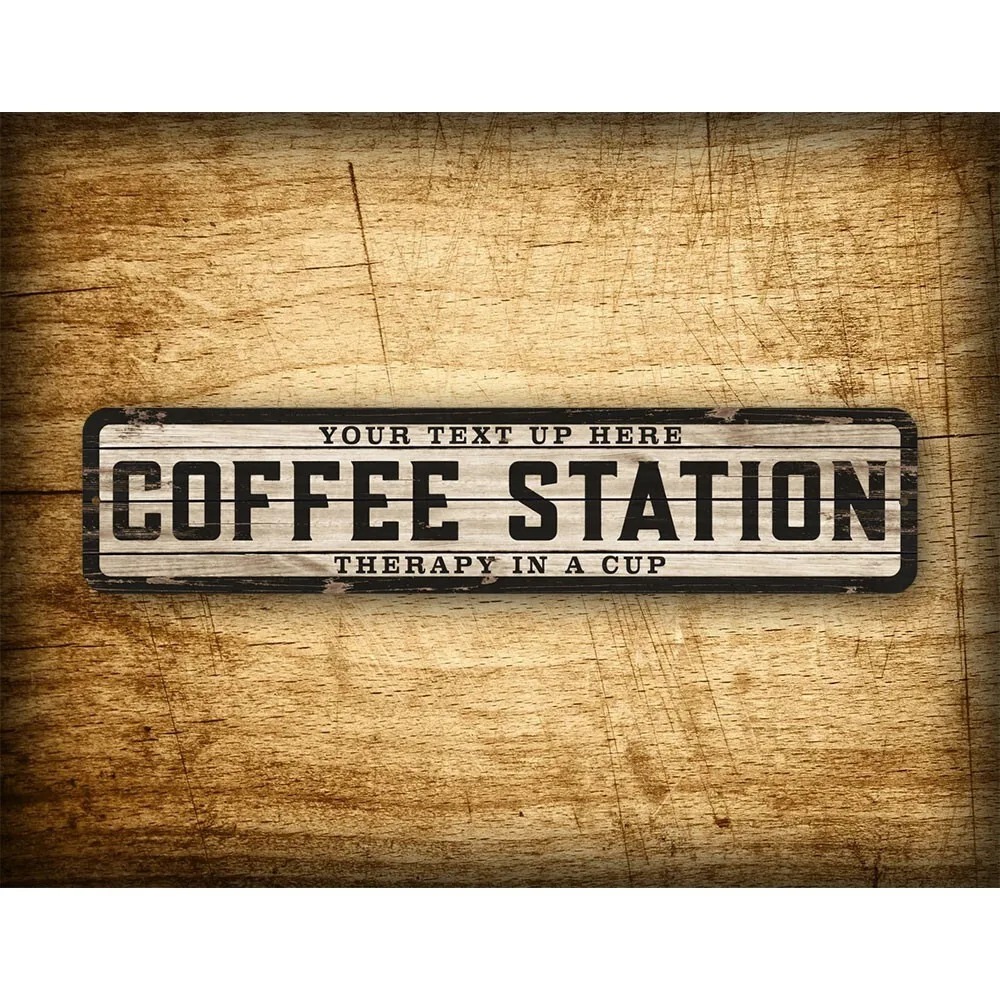 Custom Text Logo Weathered Woo - Home Bar Setup recension och pris