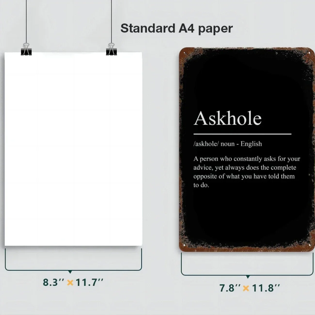 2D Flat Metal Sign Vintage Def - Home Bar Word recension och pris