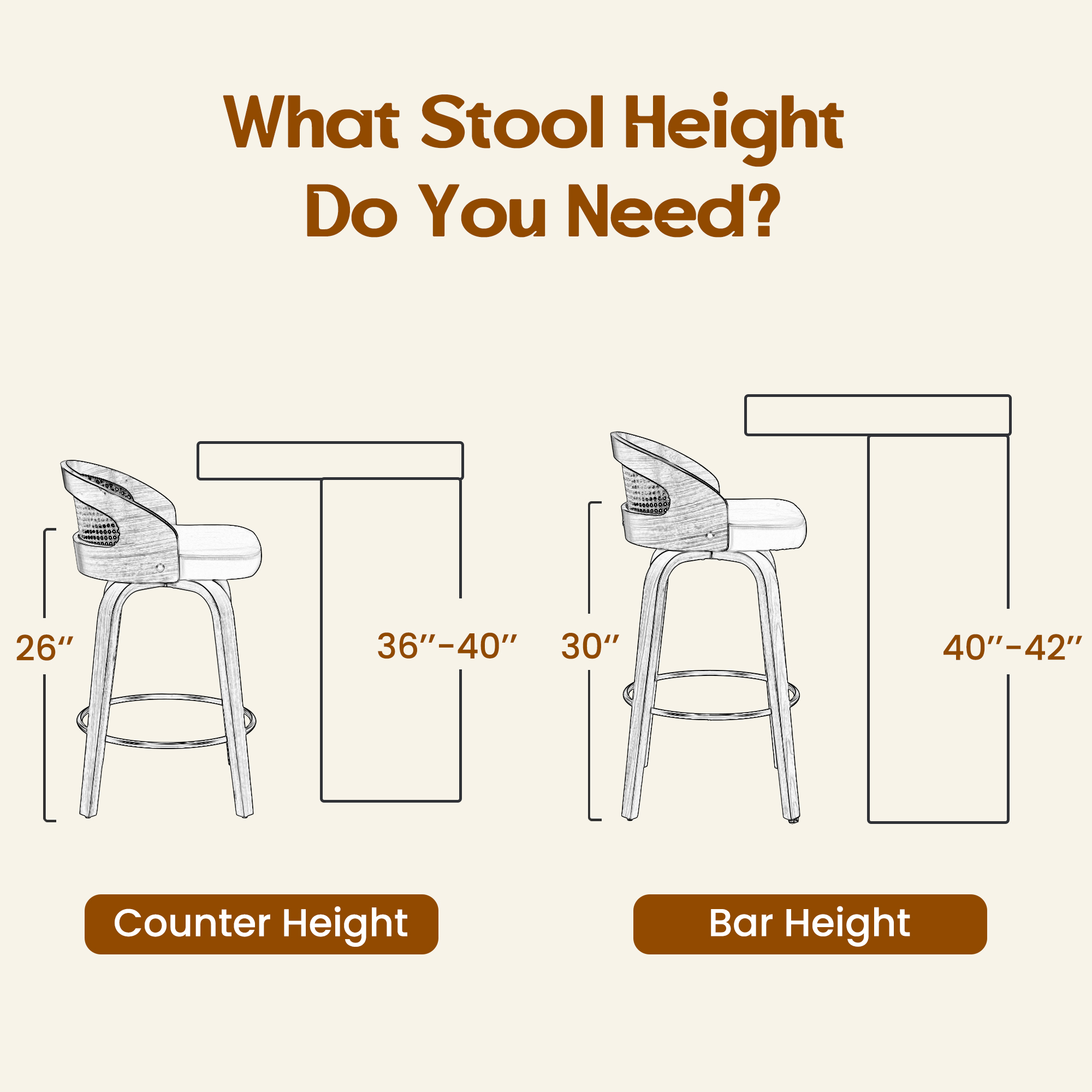 Set of 2 Swivel Bar Stools, Mo - Home Bar Seating recension och pris
