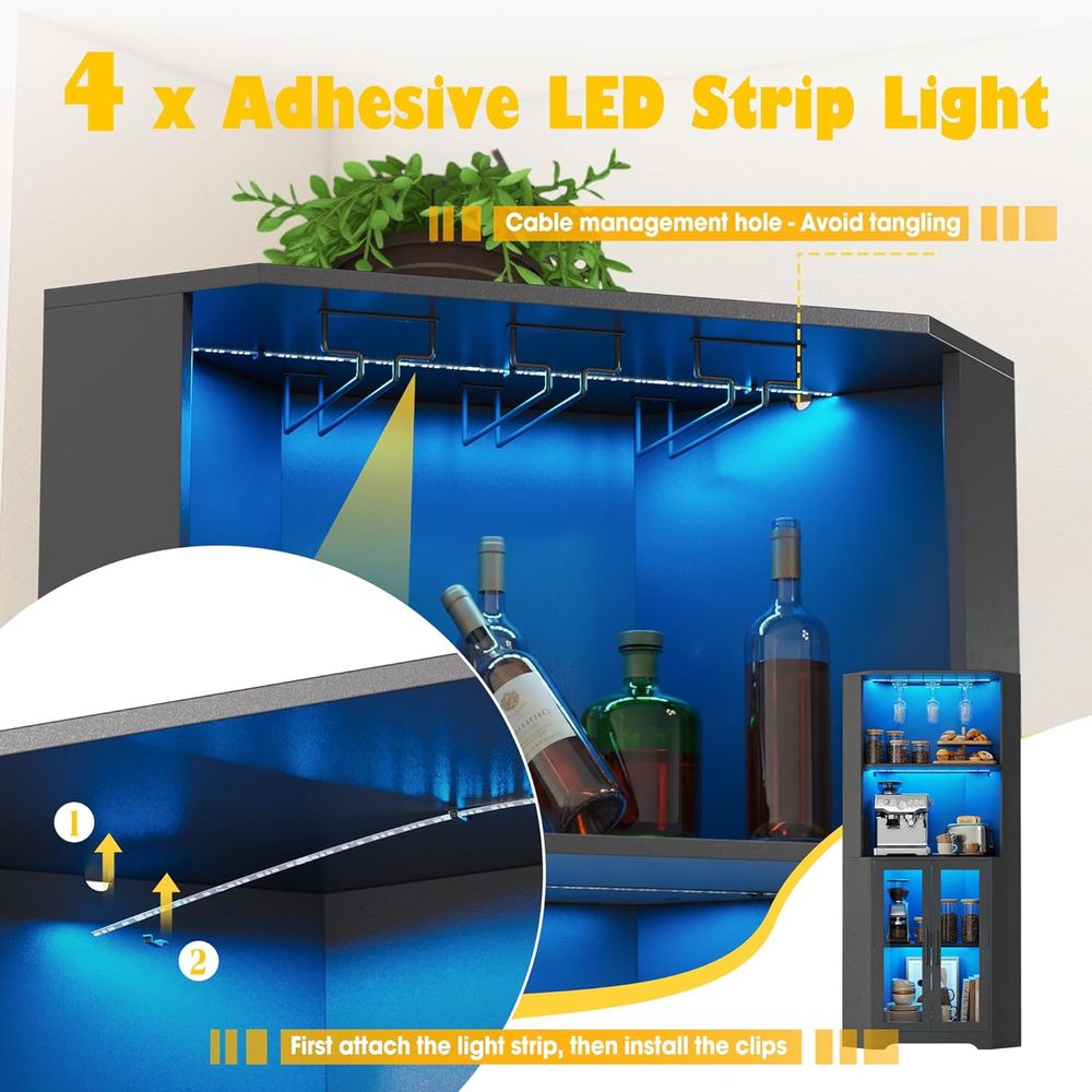 65 Tall LED-Illuminated Bar Ca - Home Bar And Cabinet recension och pris