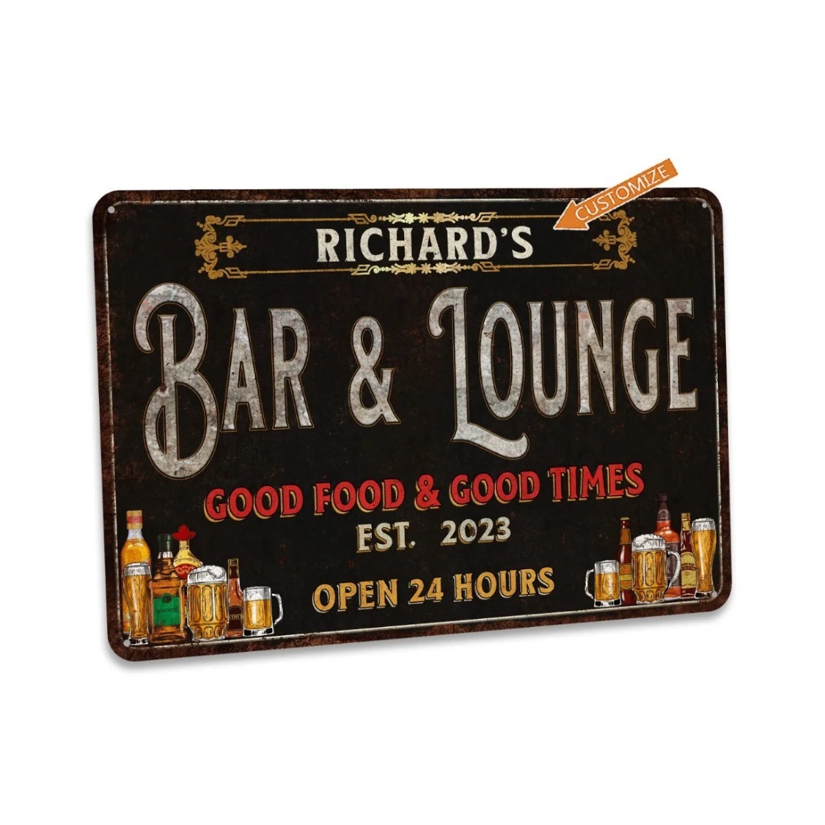 Custom Bar & Lounge Sign Bar a - Home Bar Lounge recension och pris