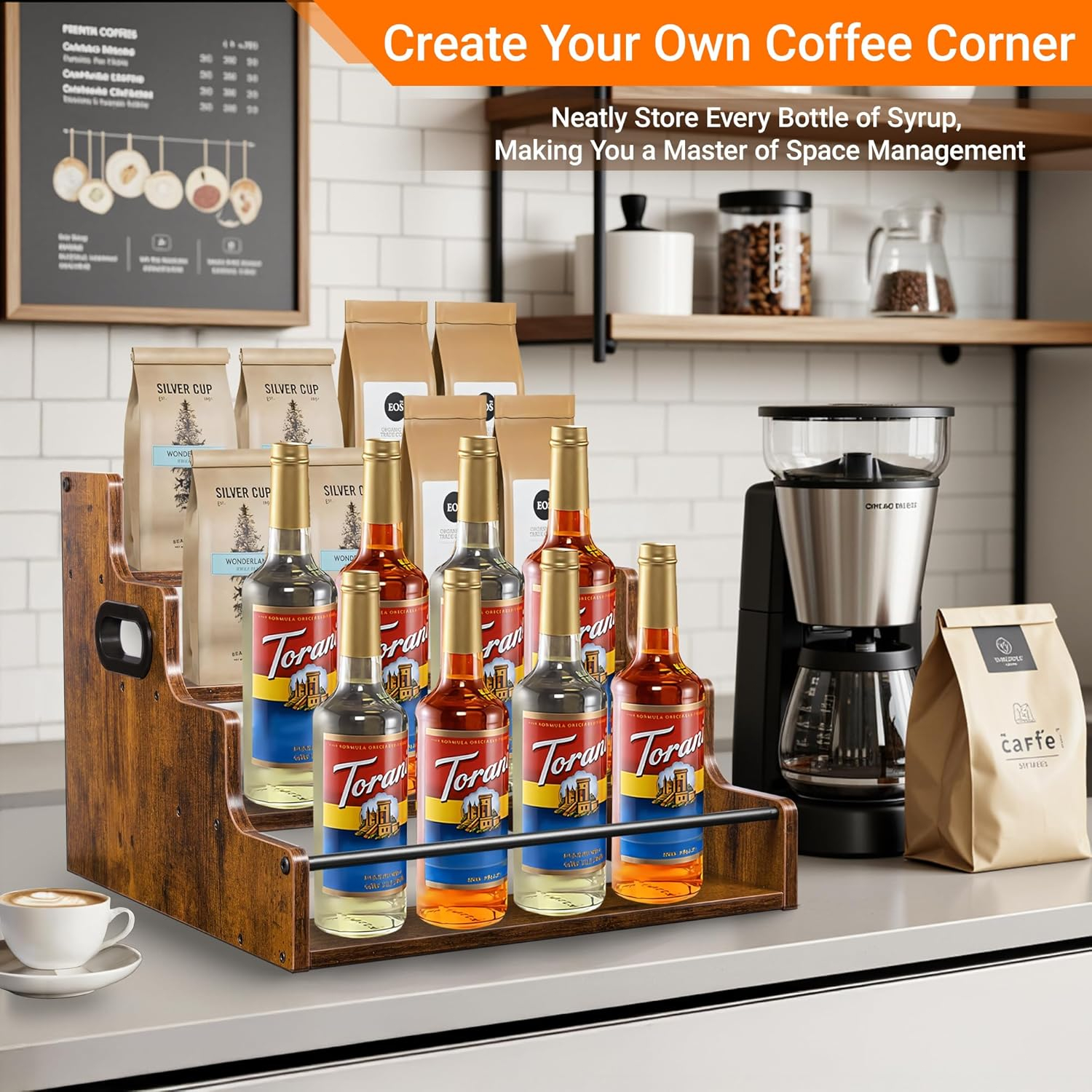 Liquor Bottle Display Shelf, C - Home Bar And Cabinet recension och pris