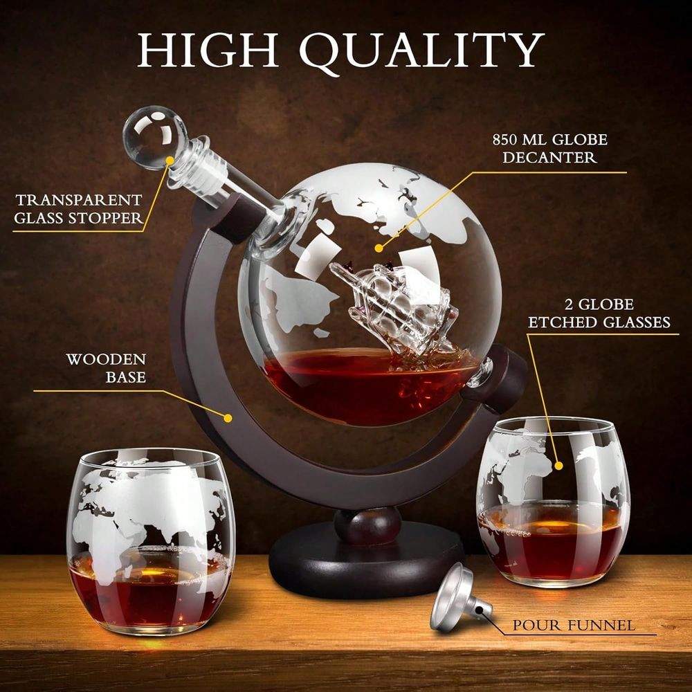 Decanter Sets For Men, Whiskey - Decanter Globe Set recension och pris