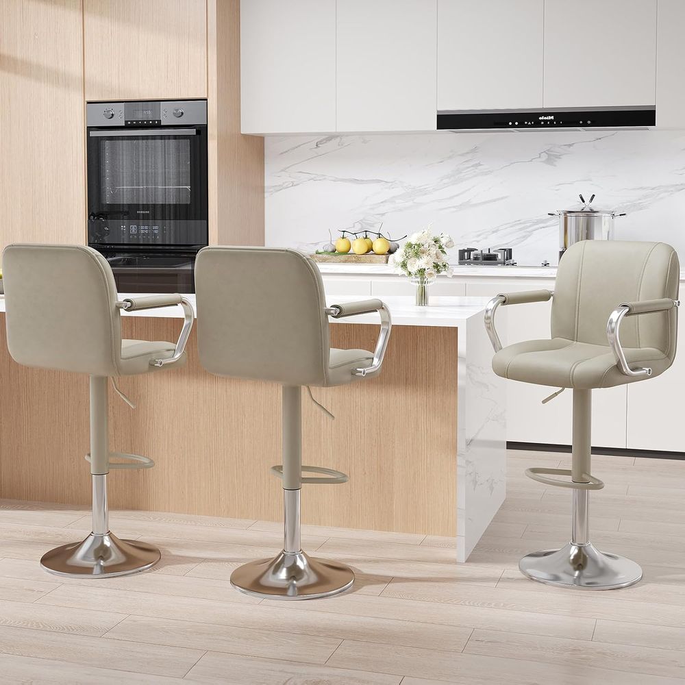 3 Beige Adjustable Swivel Coun - Home Bar Seating recension och pris