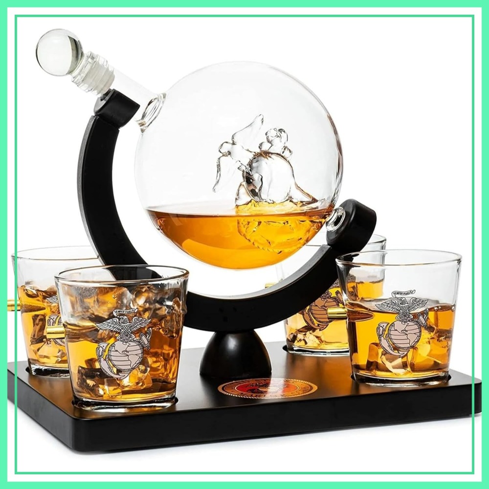 USMC Marine Globe Whiskey Deca - Decanter Globe Set recension och pris