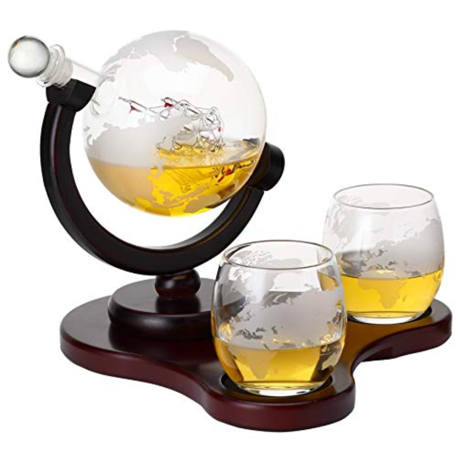 Whiskey Globe Decanter Set wit - Decanter Globe Set recension och pris